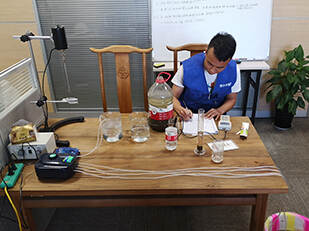 高濃度污水，取樣小試